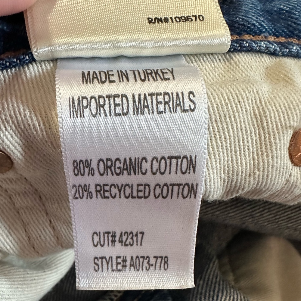 AGOLDE denim Jamie Straight Lowdown distressed organic cotton size 29 A073-778 - Picture 5 of 11
